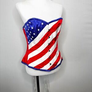 Corsets Queen American Flag Corset Bustier Overbust Top Women Size 28